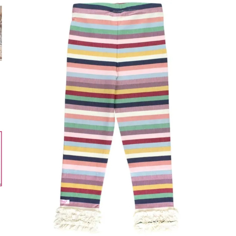 Ruffle Butts Baby Girl Striped Ruffle Leggings 12-24 months NWT